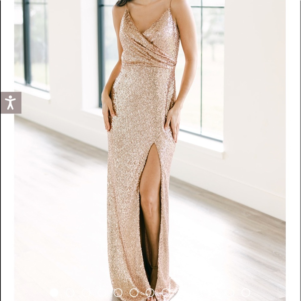 Revelry Rava Rose Gold Sequin Dress